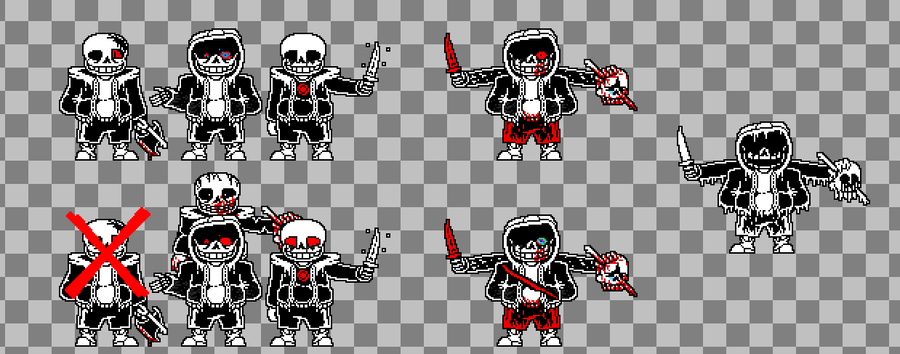 My sans battle sprite base pixel art