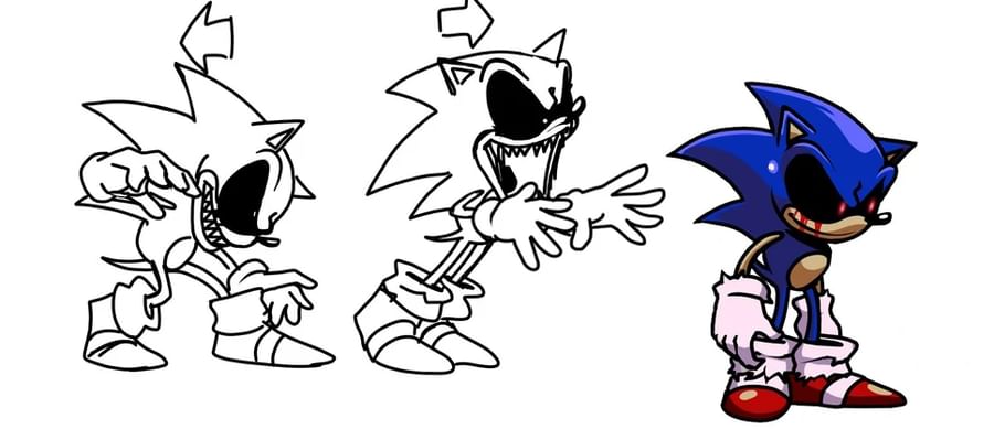 Para Colorir Sonic FNF - Imprimir