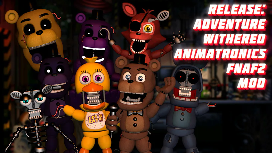 Adventure Mediocre Melodies Animatronics for FNaF World (Mod) by