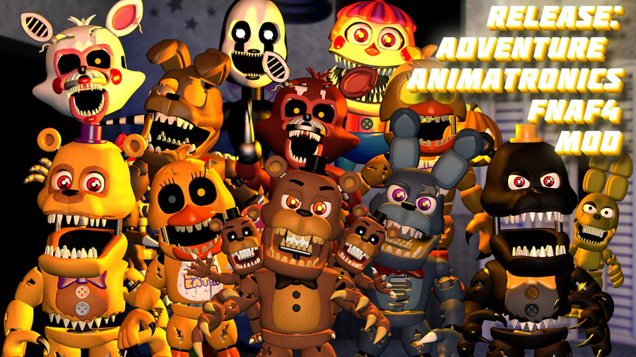 Adventure Mediocre Melodies Animatronics for FNaF World (Mod) by