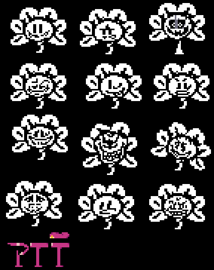 PidgeyTheThief on Game Jolt: Racist Flowey sprite sheet