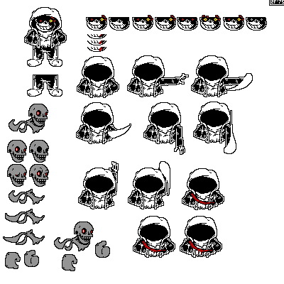 Xen/[Oku]/{Meg} on Game Jolt: a probably oversized canon Dustdust sans  overworld sprite