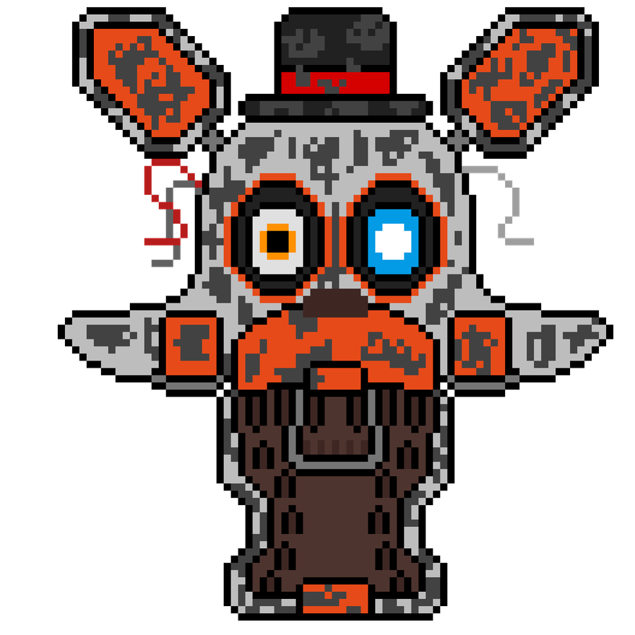 Withered foxy head pixel art