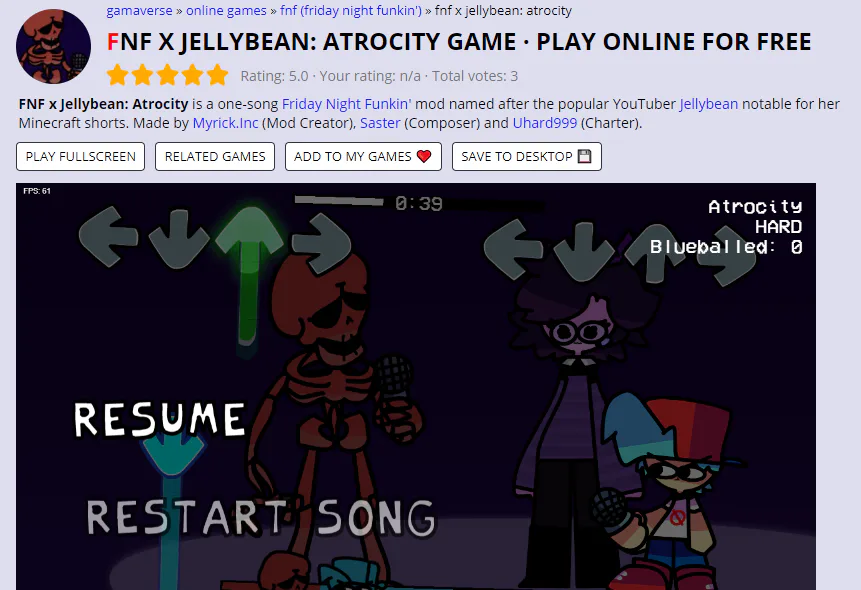 Atrocity (Jellybean vs. Skeleton) (Fan Made Friday Night Funkin