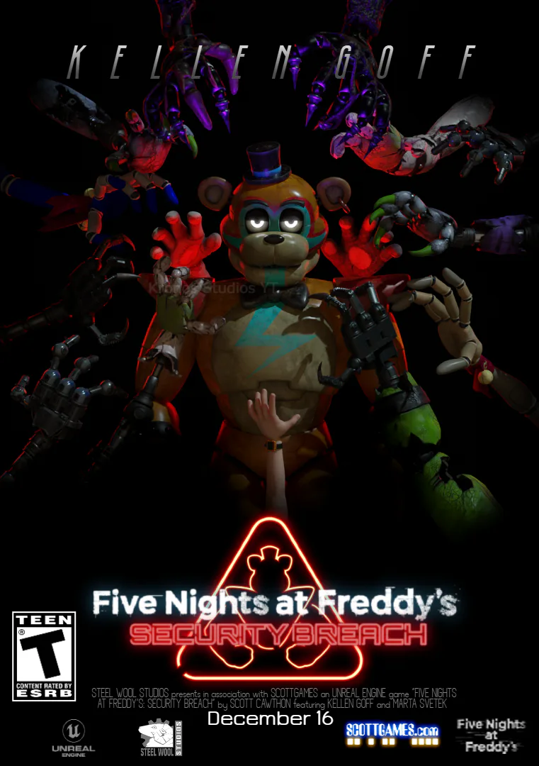 SECURITY BREACH POSTER  Five nights at freddy's, Fnaf, Five night