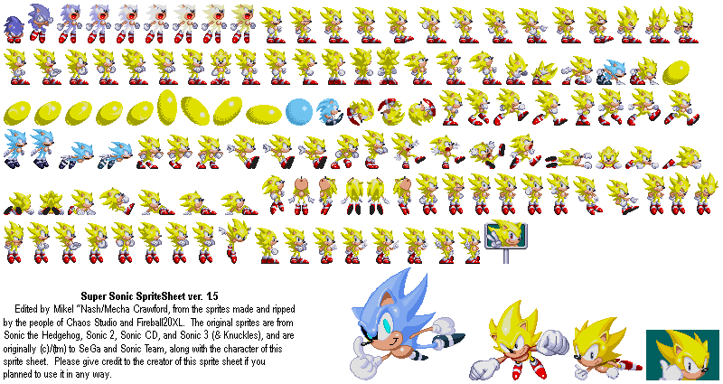  Super sonic sprites sonic 3