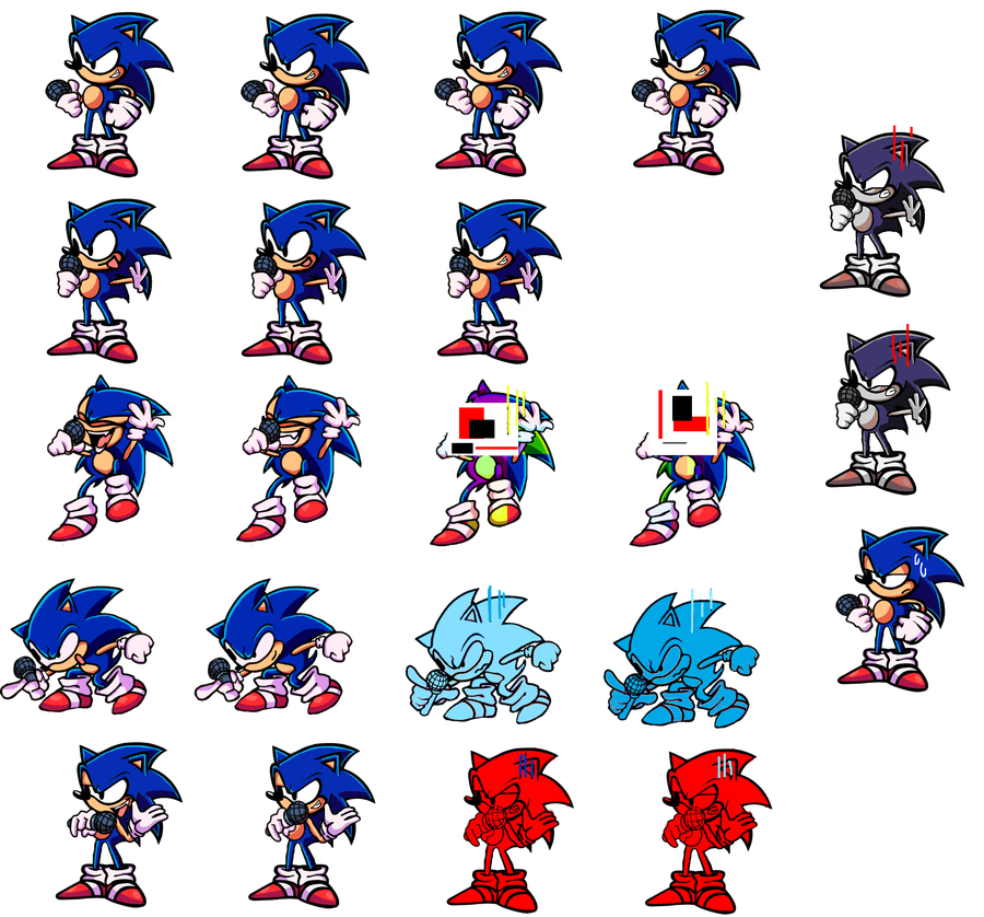 sonic.exe, FridayNightFunkin', sprite sheet / Fanmade remake Sonic