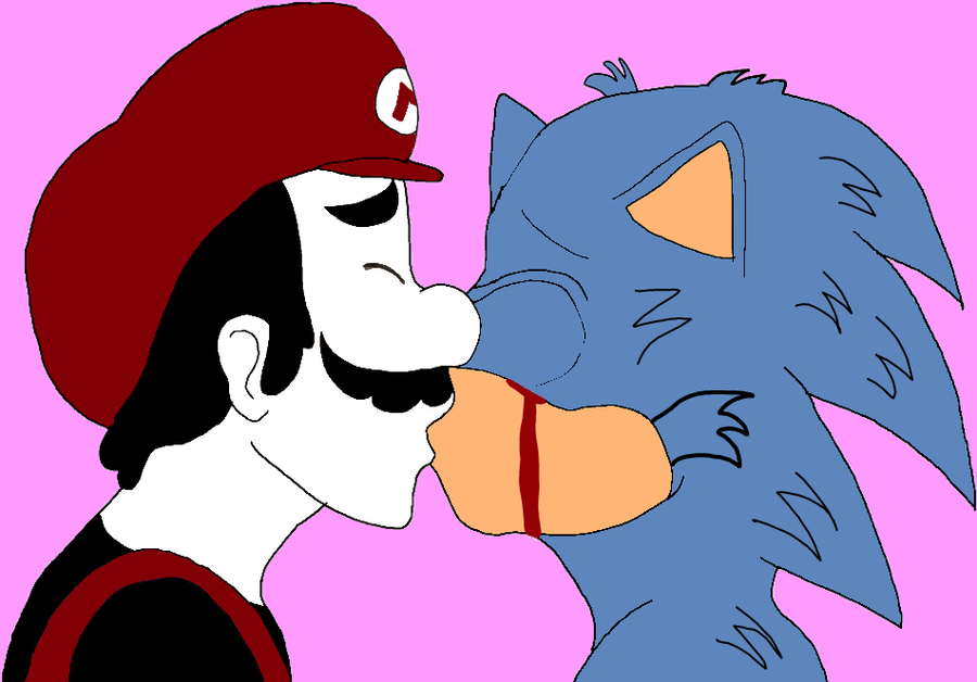 mario and sonic kissing