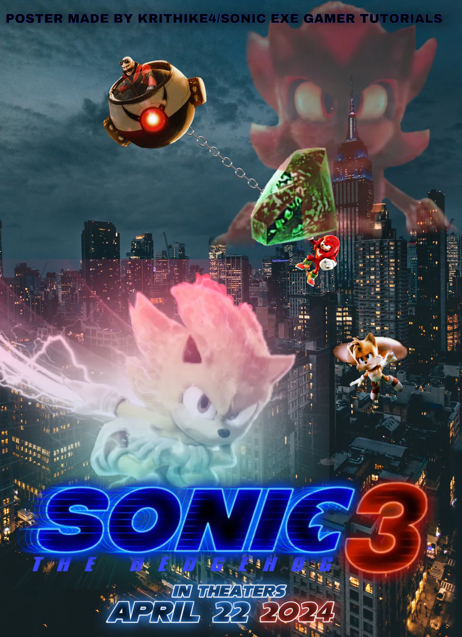 sonic movie 3 fan poster