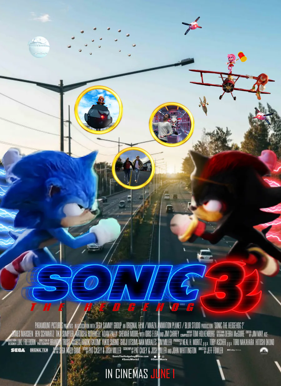 Sonic 3 poster edit by me (2024) in 2023