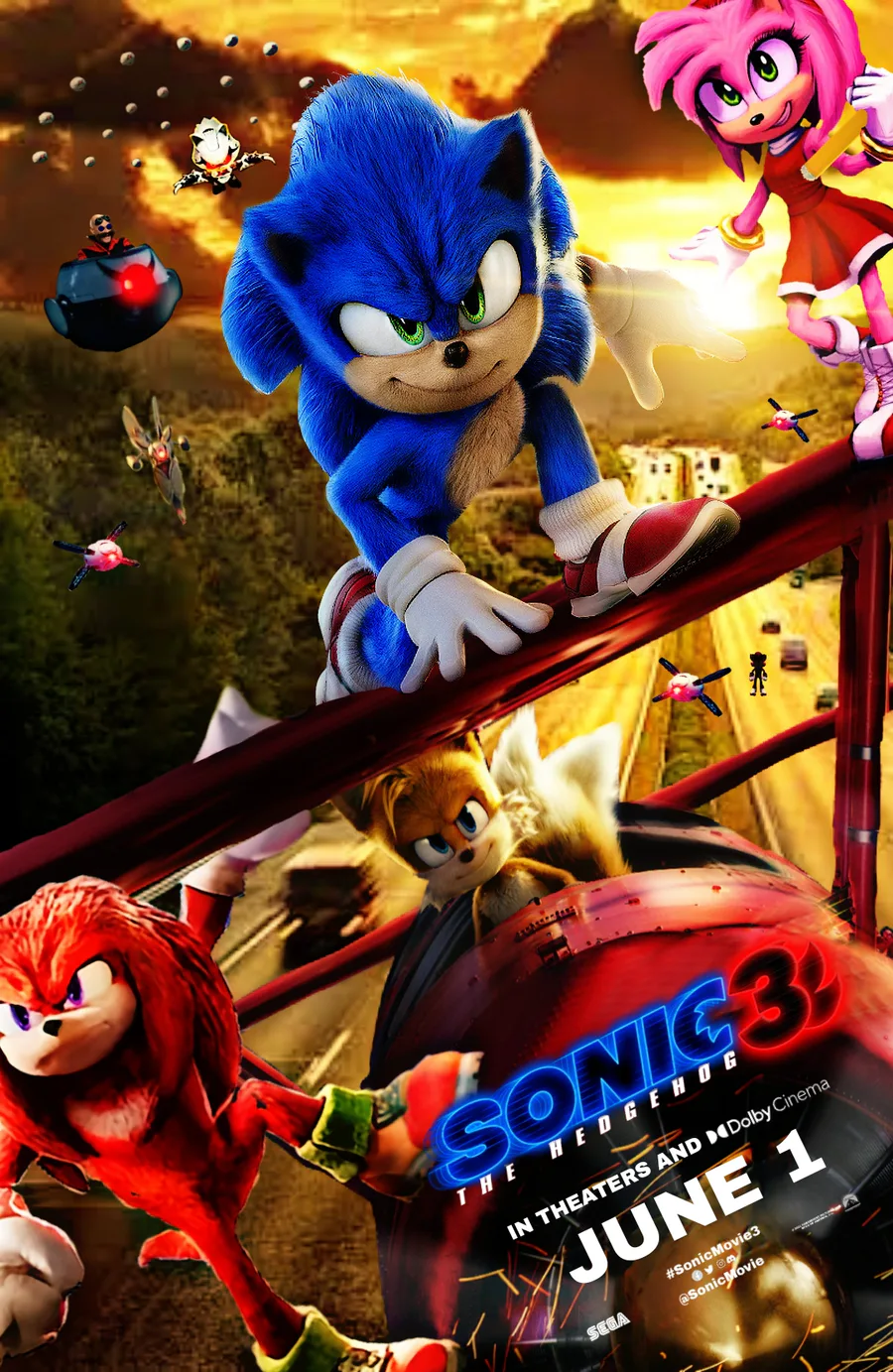 Samuel Lukas The Hedgehog on Game Jolt: Sonic Movie 3 (2024) Character  Poster 3 Amy Rose