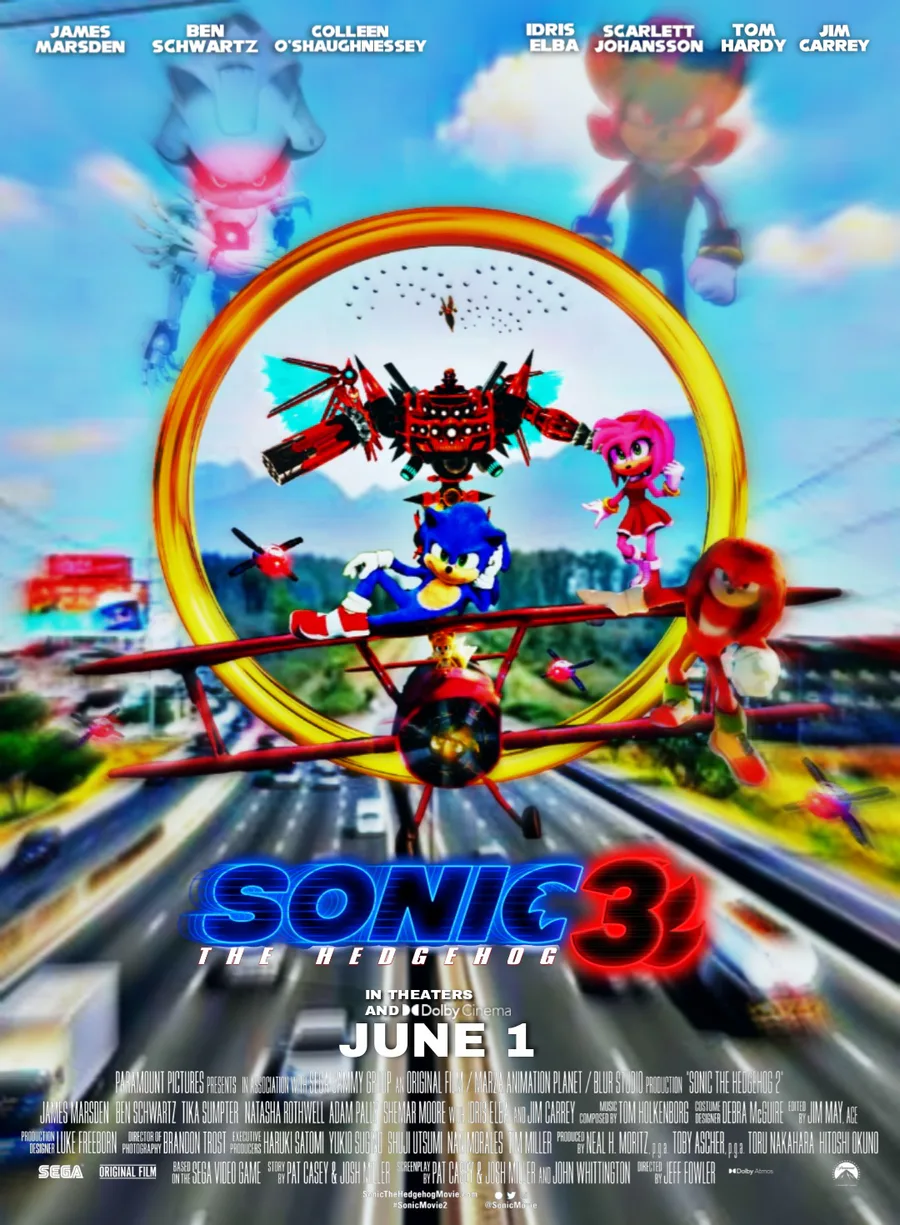 Sonic The Hedgehog 3 2024 Teaser Poster (concept) by lolthd on