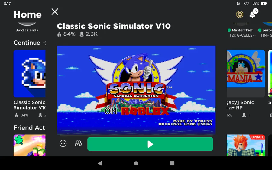 Classic Sonic Simulator V10 for ROBLOX - Game Download