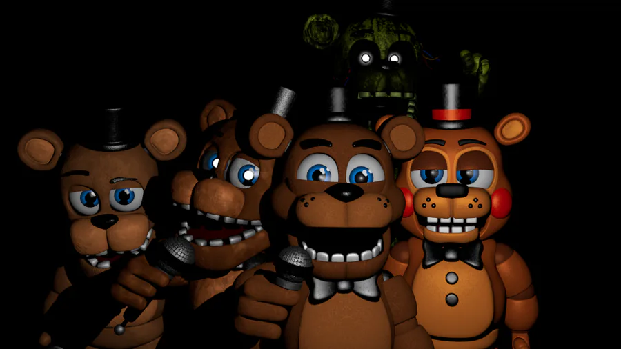 Redrew the FNAF world update 2 render with all of the characters