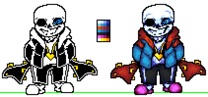 Horror sans horrortale remade battle sprite pixel art