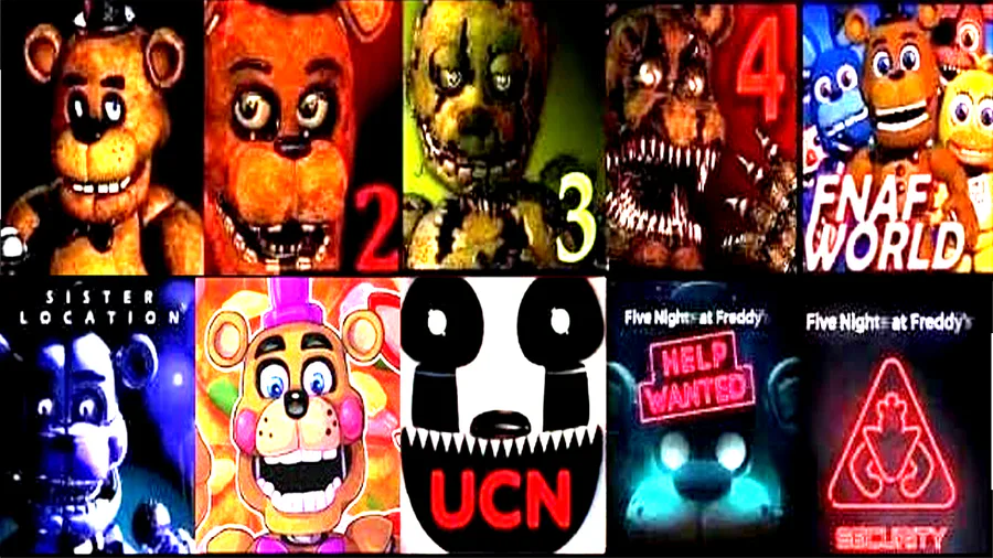 Five Nights at Freddy's 2, 3, 4, World, Sister Location All