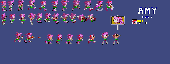 Higher resolution sprite artwork of classic Amy Rose, found within