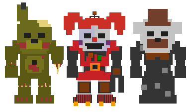 FNAF 6 Scrap Animatronics 8 bit | Sticker