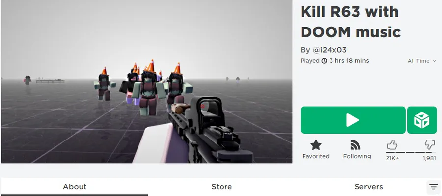 Roblox: Kill R63 with DOOM music #roblox 