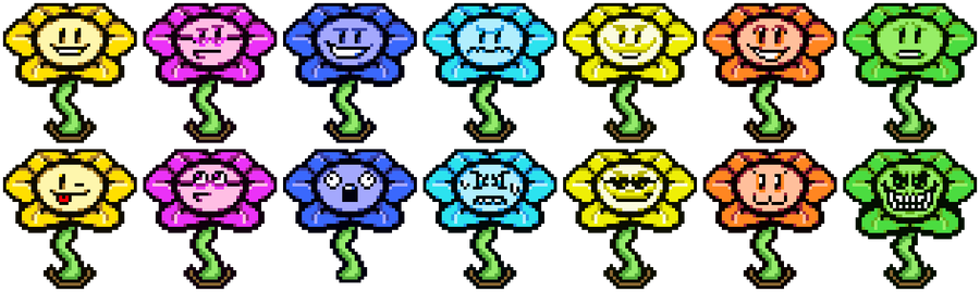 Weird unused Flowey face, Undertale