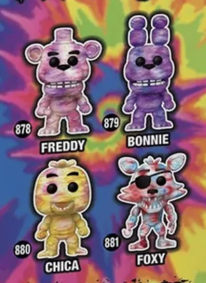 JonnyBlox on X: FNaF News: More images of the upcoming Tie-Dye wave of FNaF  products by Funko have emerged. Behind the head of this fine gentleman we  can even spot a Tie-Dye
