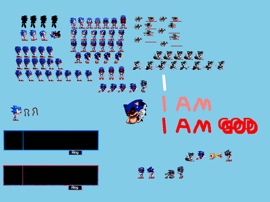 sonic.exe, FridayNightFunkin', sprite sheet / Fanmade remake Sonic