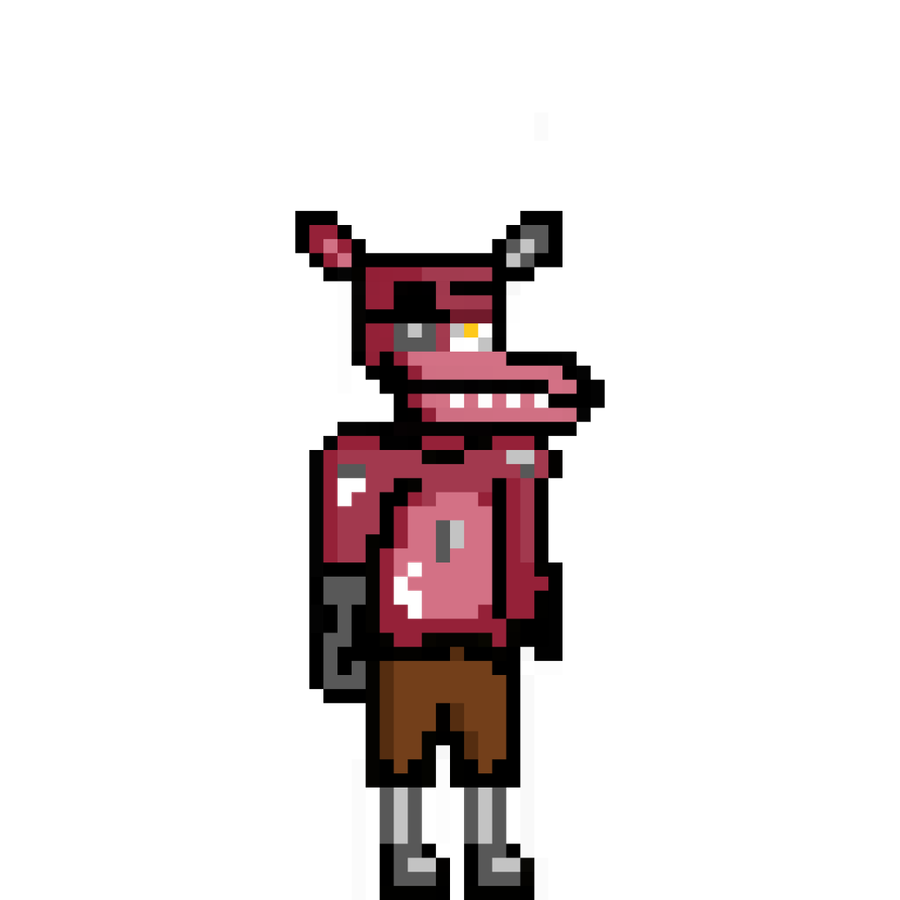 Eight bit foxy fnaf 2 minigame pixel art