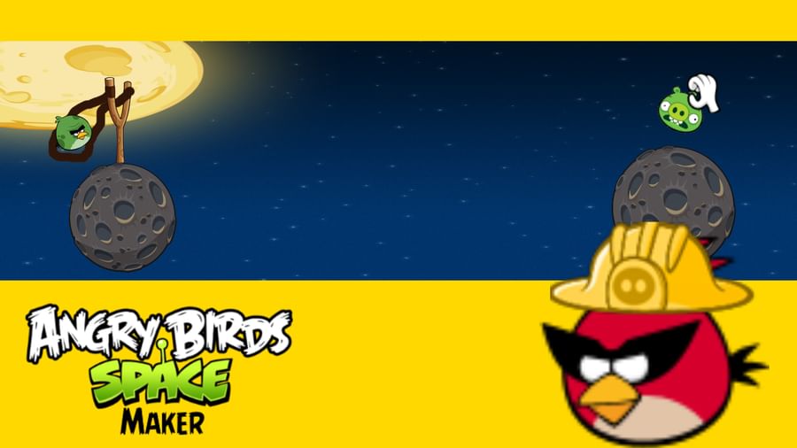 yellow angry bird space