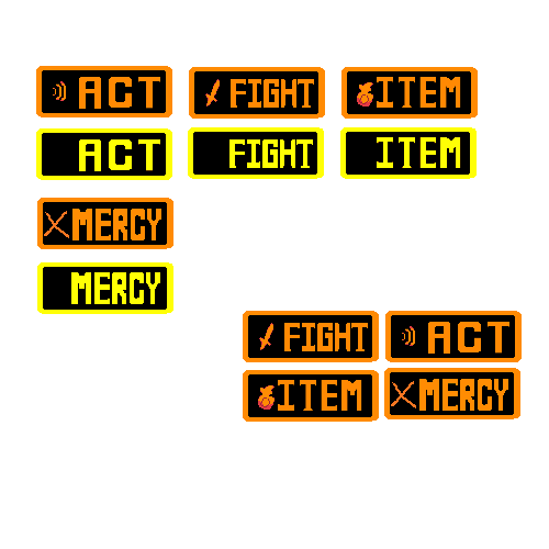 Act Item Fight Mercy Video Game Undertale Art Sticker for Sale by