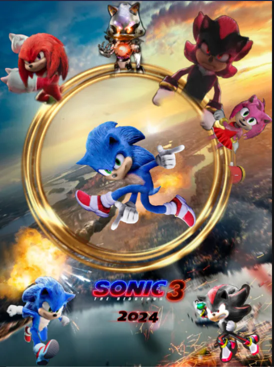 sonic movie 3 fan poster