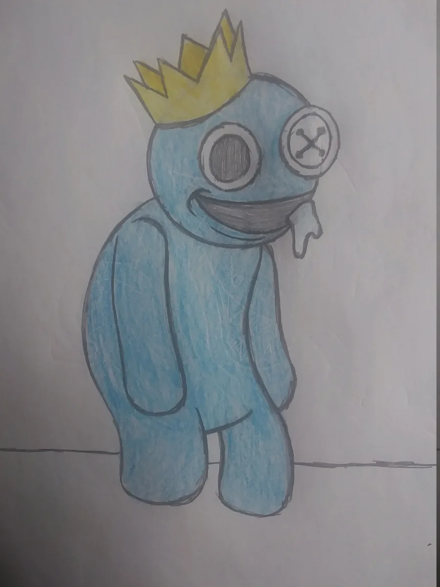 How to draw BLUE Chasing Me (Roblox Rainbow Friends) 
