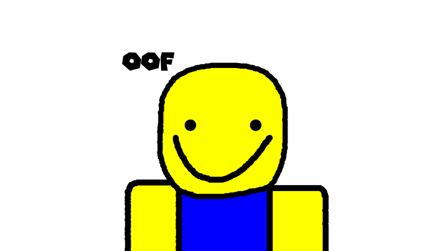 Roblox Noob OOF Red And White - Roblox Noob Oof - Sticker