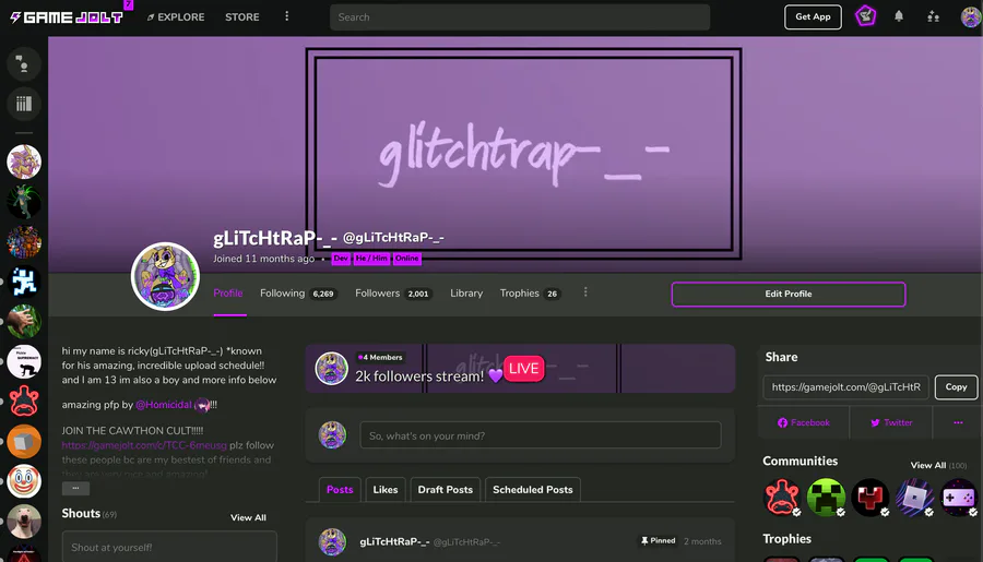 New posts in Fanart - Glitchtrap cult Community on Game Jolt