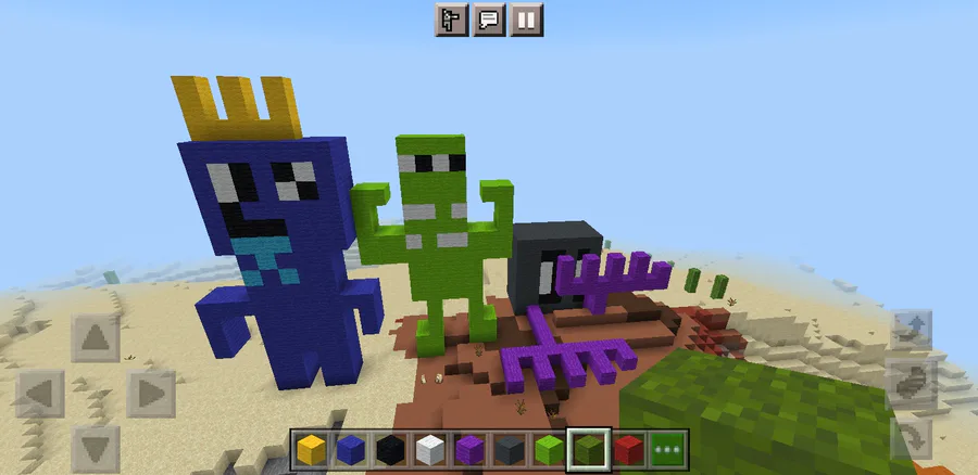 BLUE vs GREEN RAINBOW FRIENDS! (Minecraft) 