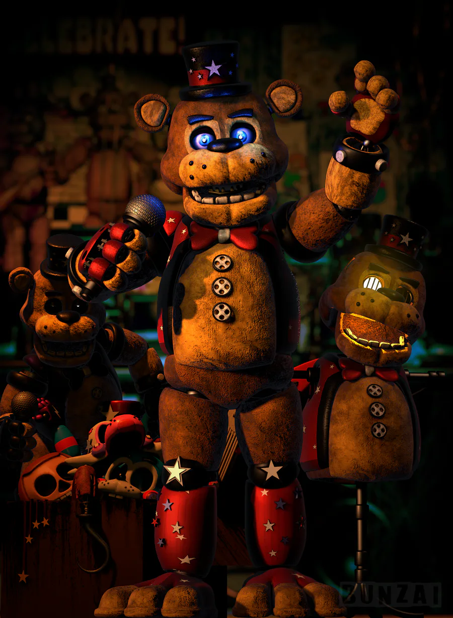 FNAF 4 C4D) MOST ACCURATE MODELS - ALL ANIMATRONICS SHOWCASE (models by  Scott Cawthon) 