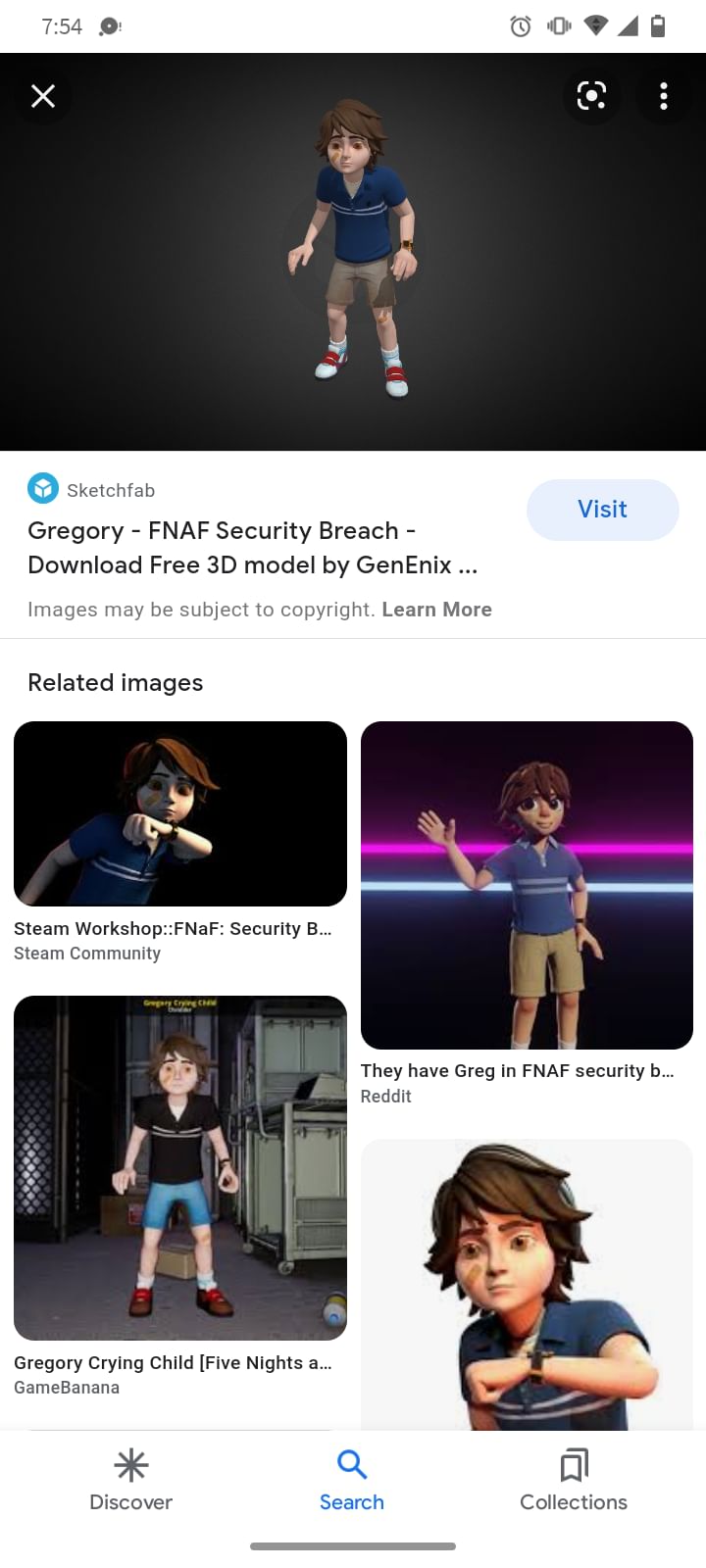 Gregory - FNAF Security Breach - Download Free 3D model by GenEnix