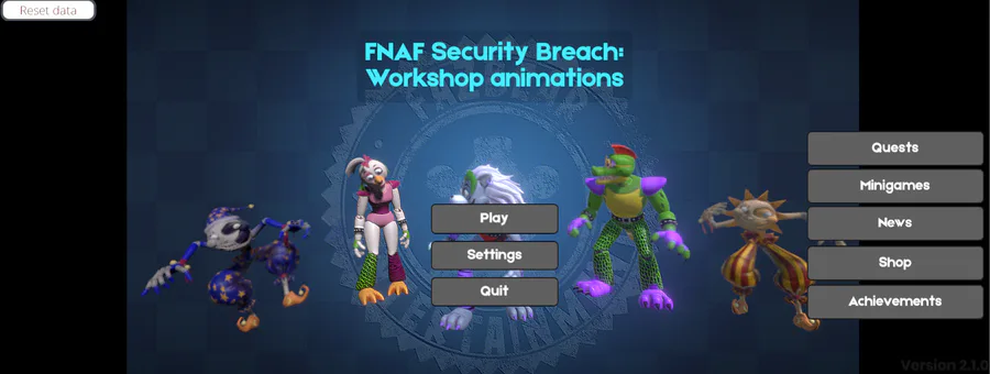 FNAF Security Breach Animatronics Workshop Animations 