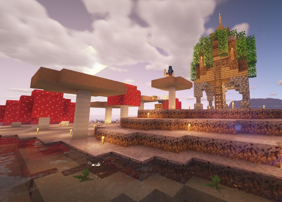 shovel241 on Game Jolt: A solarpunk city built in Minecraft