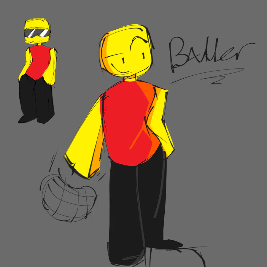 eggy on X: #roblox #robloxart #baller coloured baller sketch from a few  days ago  / X