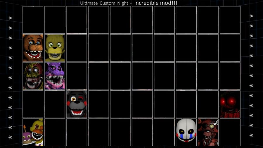 Ultimate Custom Night АНИМАТРОНИКИ. FNAF Ultimate Custom Night меню. FNAF 7 Ultimate Custom Night управление. Ультимейт кастом Найт.