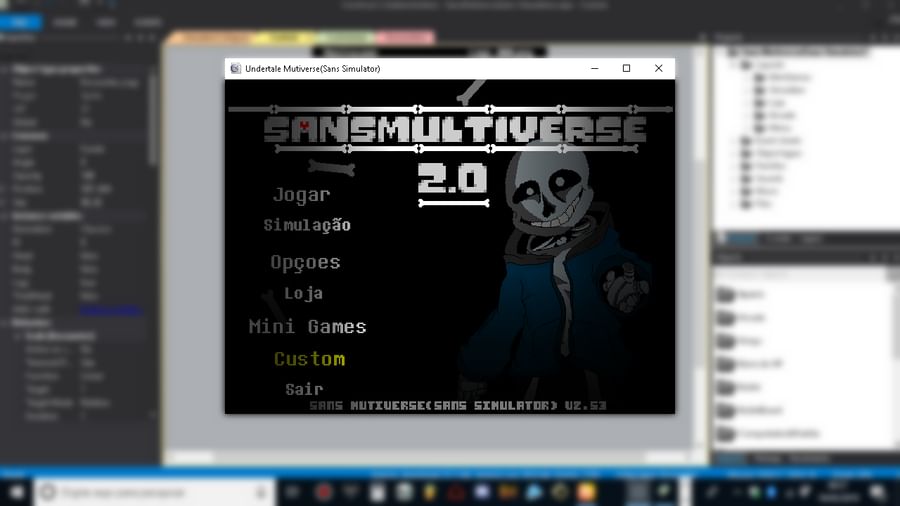 Teste no modo Custom(Customização). - SansMutiverse(Sans Simulator) by  BadtrapBBites