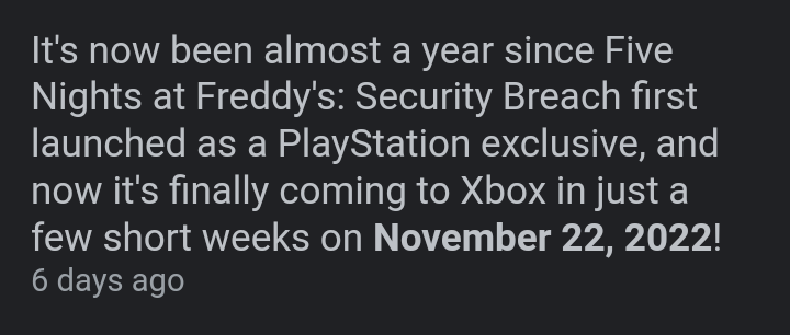 FNAF: Security Breach Is Finally Coming To Xbox This Month