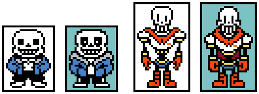 Papyrus and Sans Pixel Art