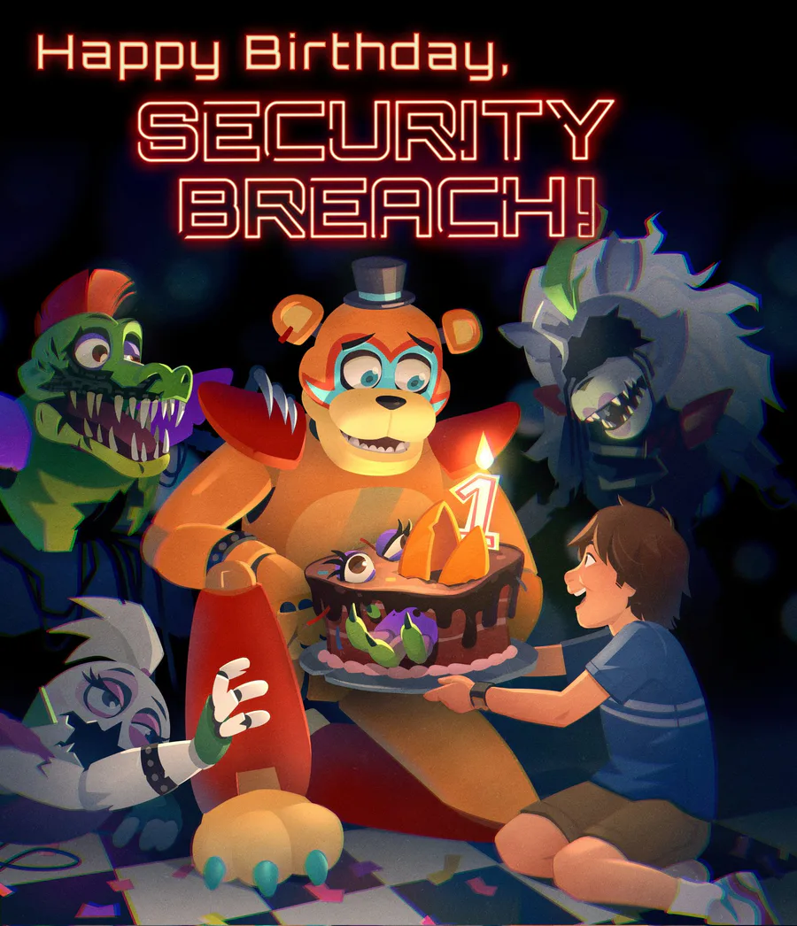 Happy 1st Anniversary fnaf security breach by Amietheartfan on