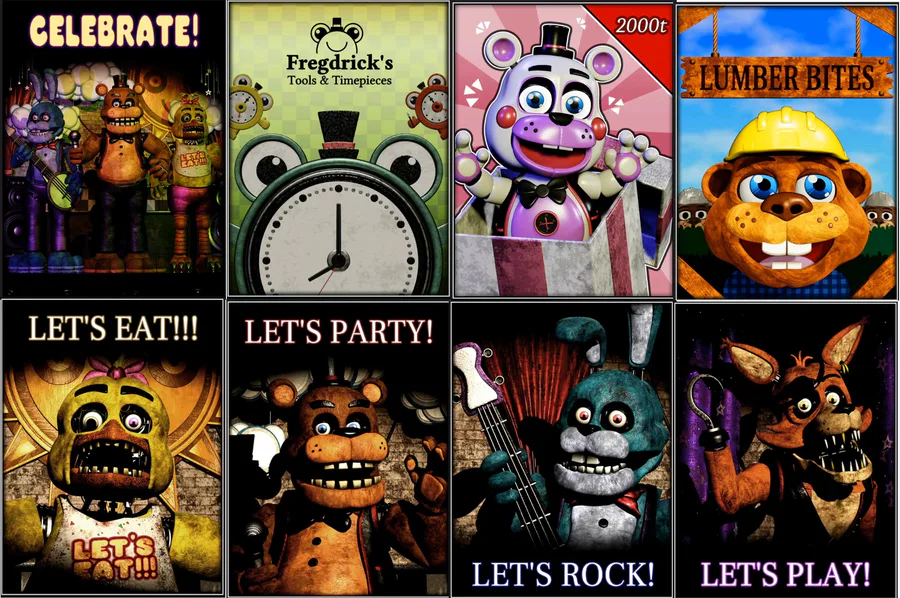 Five Nights at Freddy's: Security Breach teasers collage