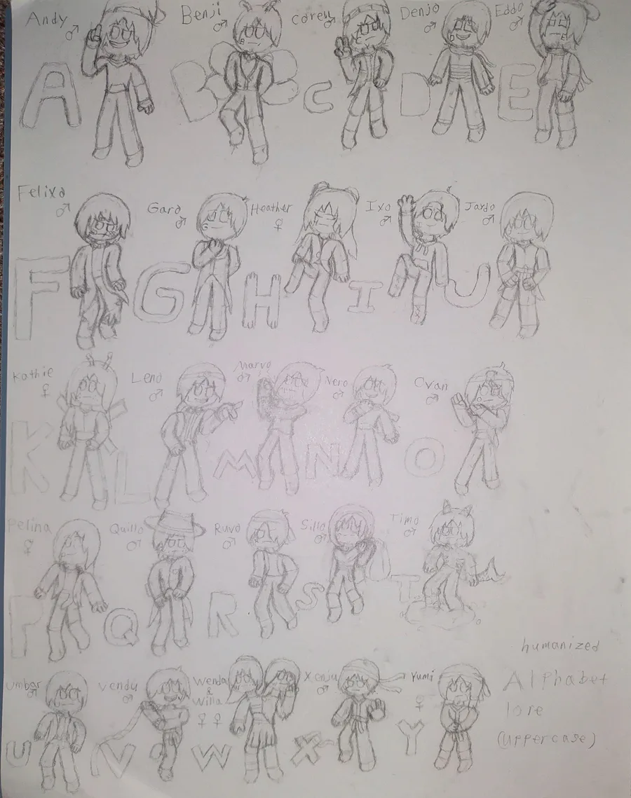 Alphabet Lore Real Life / Alphabet Lore But Humanized Drawing