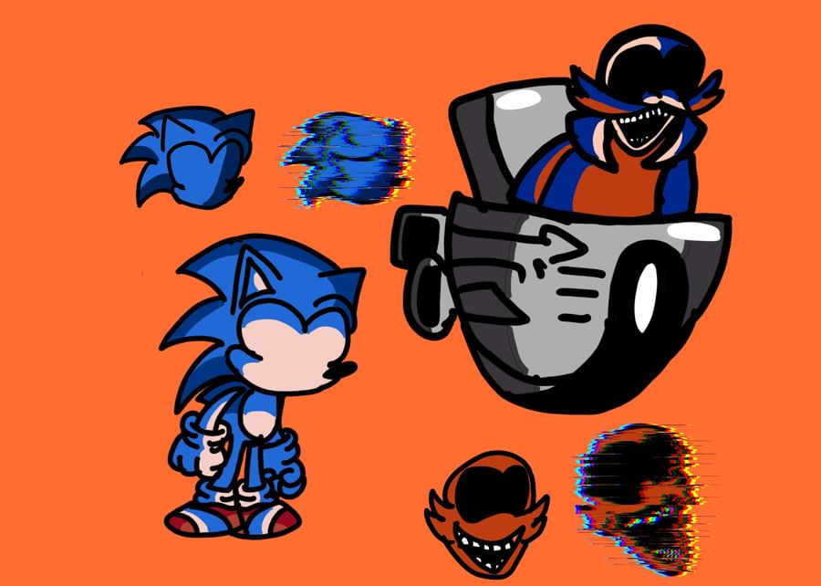 Clonesonicthehedghog on Game Jolt: Fnf x sonic exe majin sonic the clown  art i draw