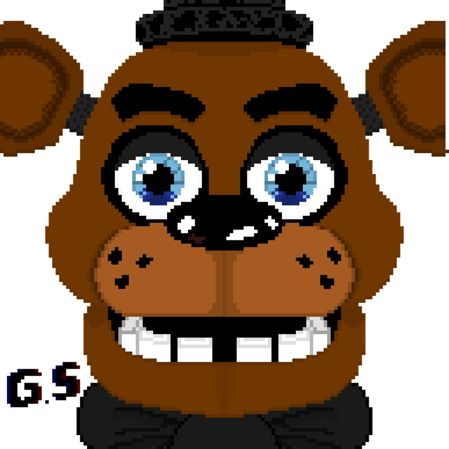 Fnaf 1 freddy head pixel art