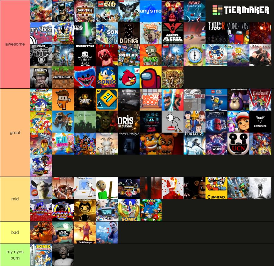 My Sonic Game Tier List