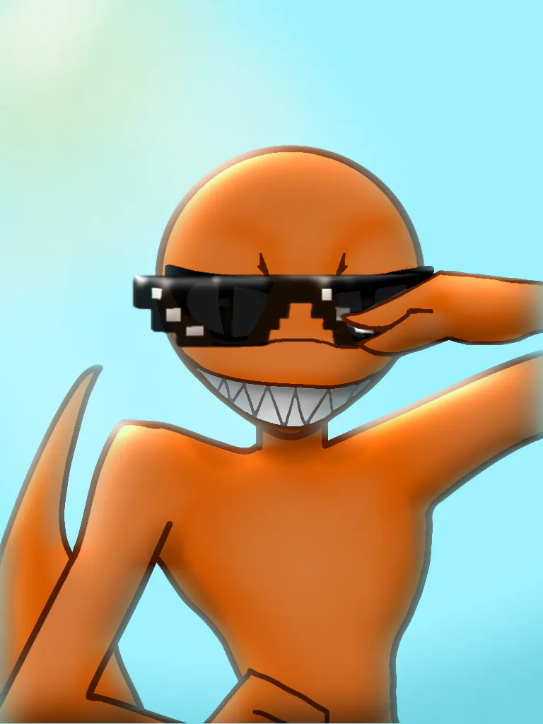 Scorpium_911 on Game Jolt: Orange with his sunglasses (Rainbow friends) # Orange #Sunglasses #N